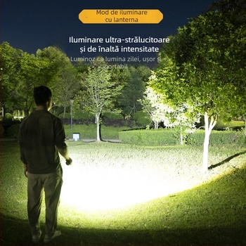 Lumină de lucru mini multifuncțională cu cap rotativ 360°, alimentare manuală, LED + bec, 25 W, baterie 1200 mAh