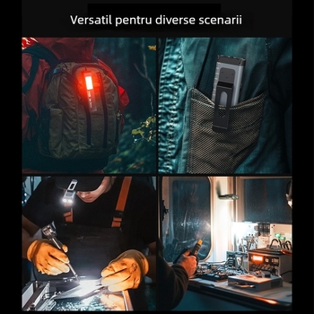 Lanternă de mână Gz50 cu design magnetic, carcasă din aliaj de aluminiu, rază 100–200 m, durată de iluminare 8 h, timp de încărcare 3 h