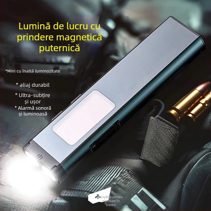 Lanternă de mână Gz50 cu design magnetic, carcasă din aliaj de aluminiu, rază 100–200 m, durată de iluminare 8 h, timp de încărcare 3 h