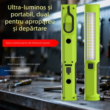 Lampă de lucru portabilă pentru reparații auto, cu magnet și cârlig, LED, 5W, 350+ lumeni, baterie încorporată de 3000mAh, încărcare USB, impermeabilă, rază 200–500 m