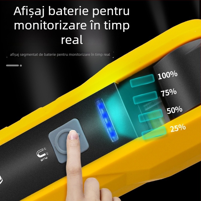 Lampă de lucru LED cu magnet puternic, cârlig ascuns, baterie de 2000mAh, putere 3W, rotație 360°