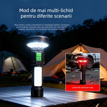 Frontala de mână JB-8+1 serie, fascicul 360°, 5000 lm maxim, IP65, 3.7V 1200mAh 18650, 10W