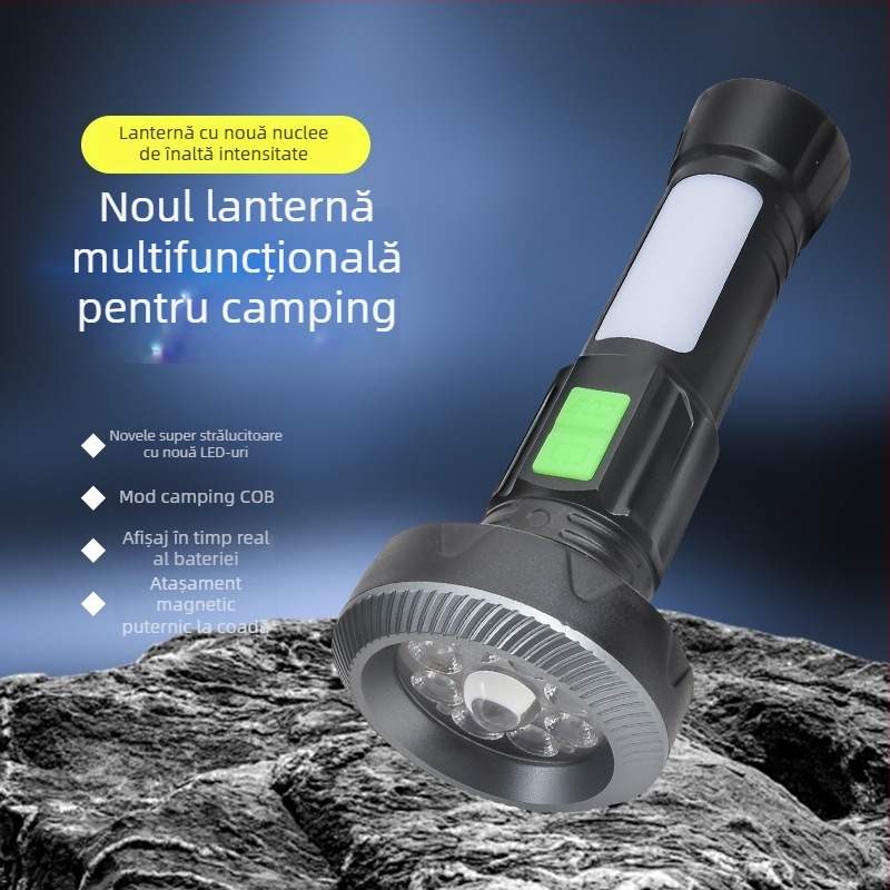 Frontala de mână JB-8+1 serie, fascicul 360°, 5000 lm maxim, IP65, 3.7V 1200mAh 18650, 10W