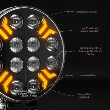 Lumină LED circulară pentru off-road, 160W pe pereche, 9-32V DC, 20000 lm/pereche, 6000K