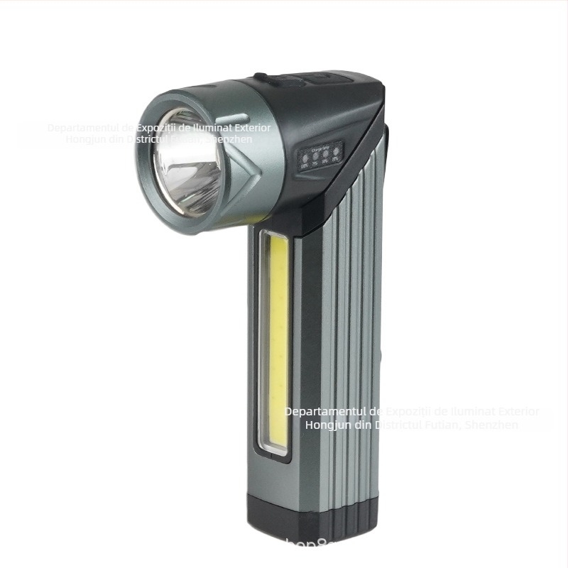 Fener LED cu încărcare USB și magnet pentru întreținere și inspecție, 10W, 1000 lm, rază 100 m, baterie 18650, IPX64, corp din aliaj de aluminiu