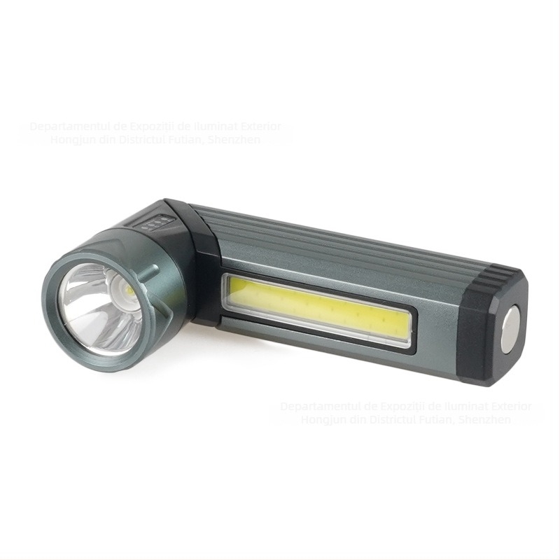 Fener LED cu încărcare USB și magnet pentru întreținere și inspecție, 10W, 1000 lm, rază 100 m, baterie 18650, IPX64, corp din aliaj de aluminiu