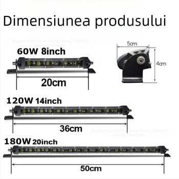 Lampă de lucru LED lungă pentru inspecție și iluminare pe plafon | carcasă din aliaj de aluminiu | 150 W, 12–80 V, 15000 lm, 6500 K