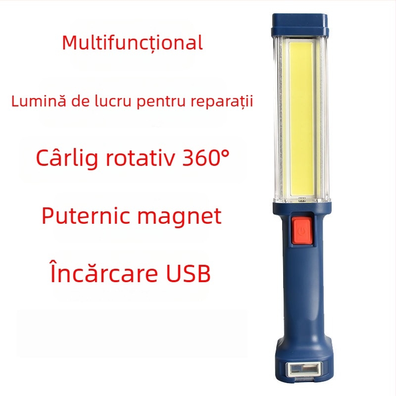 Lumină de lucru LED cu magnet, baterie reîncărcabilă 5200mAh, COB LED, 10W