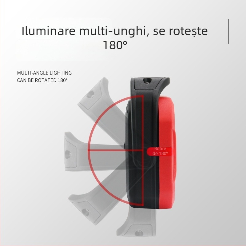 Lumină de lucru COB, lampă portabilă reglabilă pentru exterior, cu prindere magnetică, 8W, 3.7V, 350 lm, 6500K, model SQ01