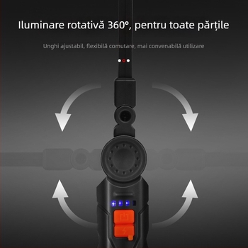 Lampă de lucru pliabilă, multifuncțională, cu rotație de 360°, LED SMD, intensitate reglabilă, suport magnetic posterior