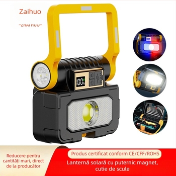 Lampă de lucru LED COB, reîncărcabilă, alimentare manuală, portabilă, 1800mAh, 10W, rază 200–500 m, autonomie baterie 3–6 h