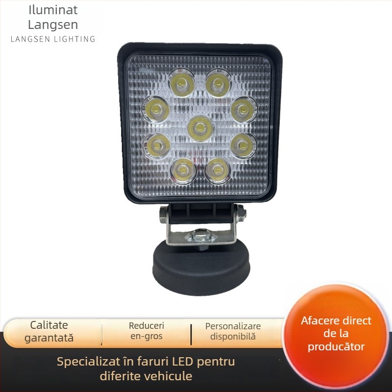 Lumină de lucru LED auto, 27W, 12-80V, 900 lm, 6500K, 9 LED
