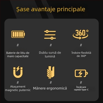 S-308 lampă de lucru cu LED, magnetică, pentru reparații auto și strung CNC, reglabilă