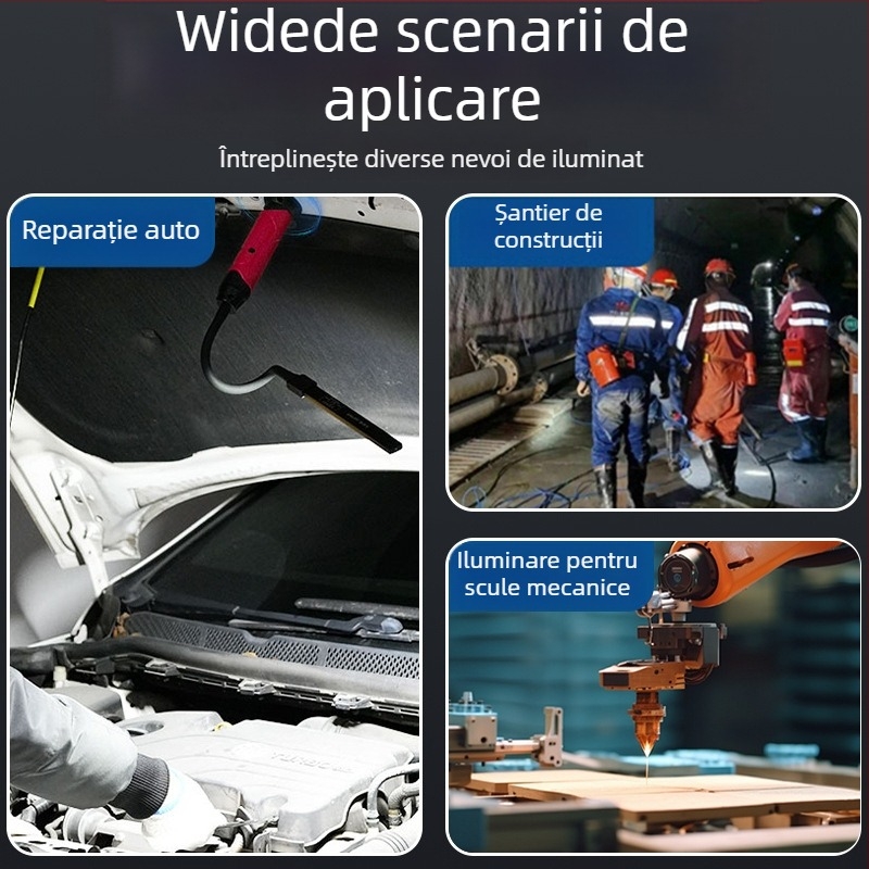 S-308 lampă de lucru cu LED, magnetică, pentru reparații auto și strung CNC, reglabilă