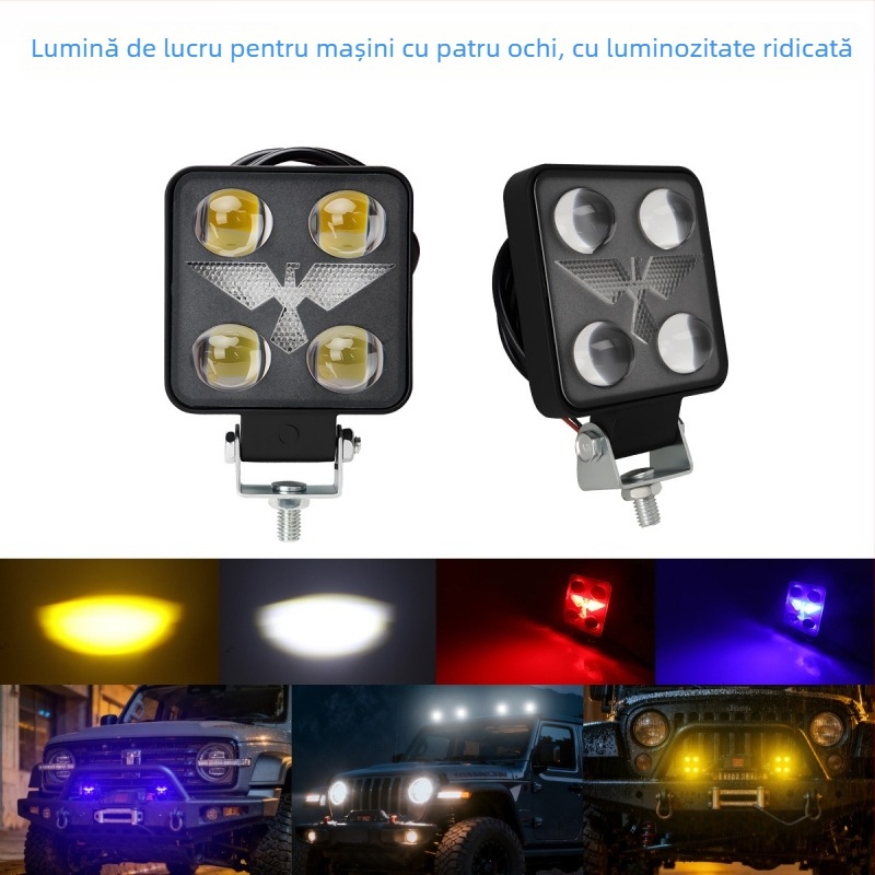 Proiector LED pentru mașină, corp din aluminiu, 12-80V, durată de viață 50000 ore, pentru uz auto