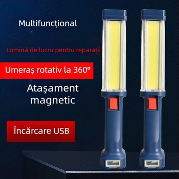 Lampa de lucru LED cu magnet puternic, 10W, 4000mAh reîncărcabilă, lanternă COB portabilă pentru reparații