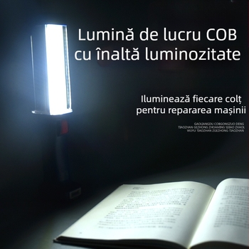 Lampa de lucru LED cu magnet puternic, 10W, 4000mAh reîncărcabilă, lanternă COB portabilă pentru reparații