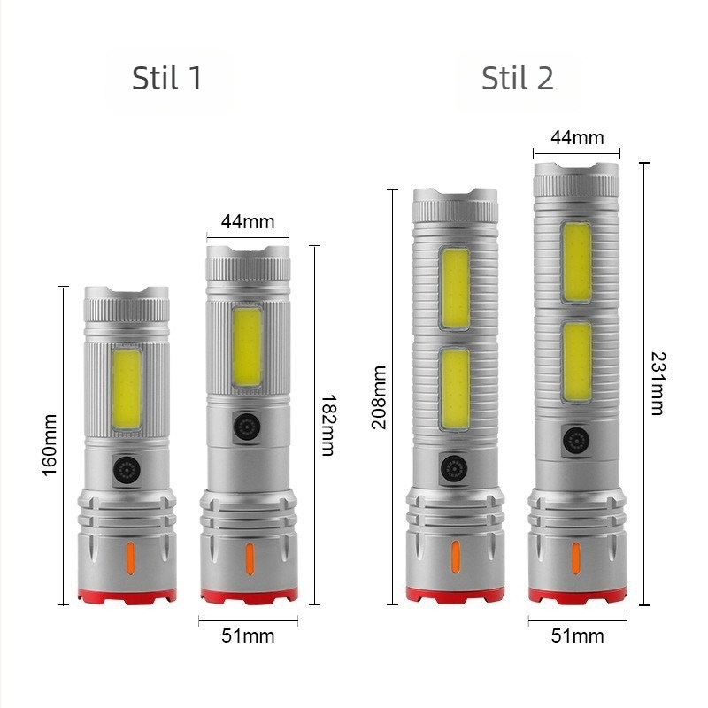 Lanternă portabilă cu fascicul laser alb, 20W, 3600mAh, rază 200–500 m, autonomie 4–6 h