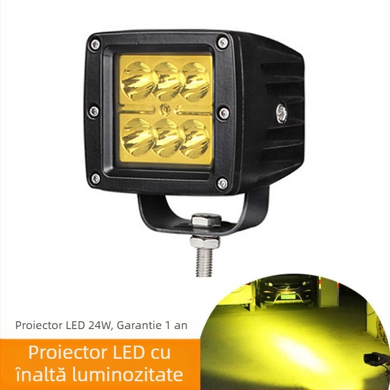 Lampă LED pătrată pentru vehicule 12/24V – 48W, 5000 lm, 6000K, durată de viață 50.000 h