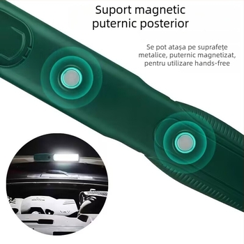 Lumină de lucru magnetică cu cârlig – LED SMD+COB de 10W, baterie 1200mAh, iluminare de exterior pentru situații de urgență