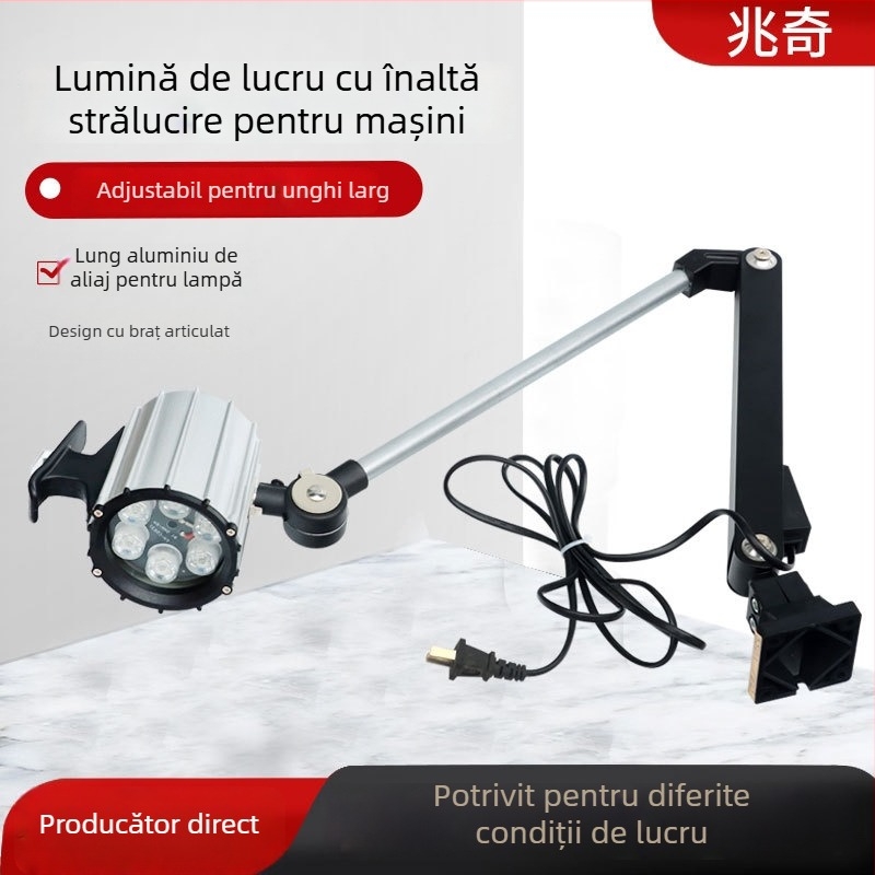 Lumină de lucru pentru mașini-unelte: iluminare pentru întreținerea strungului, suport metalic, impermeabil, model 50F