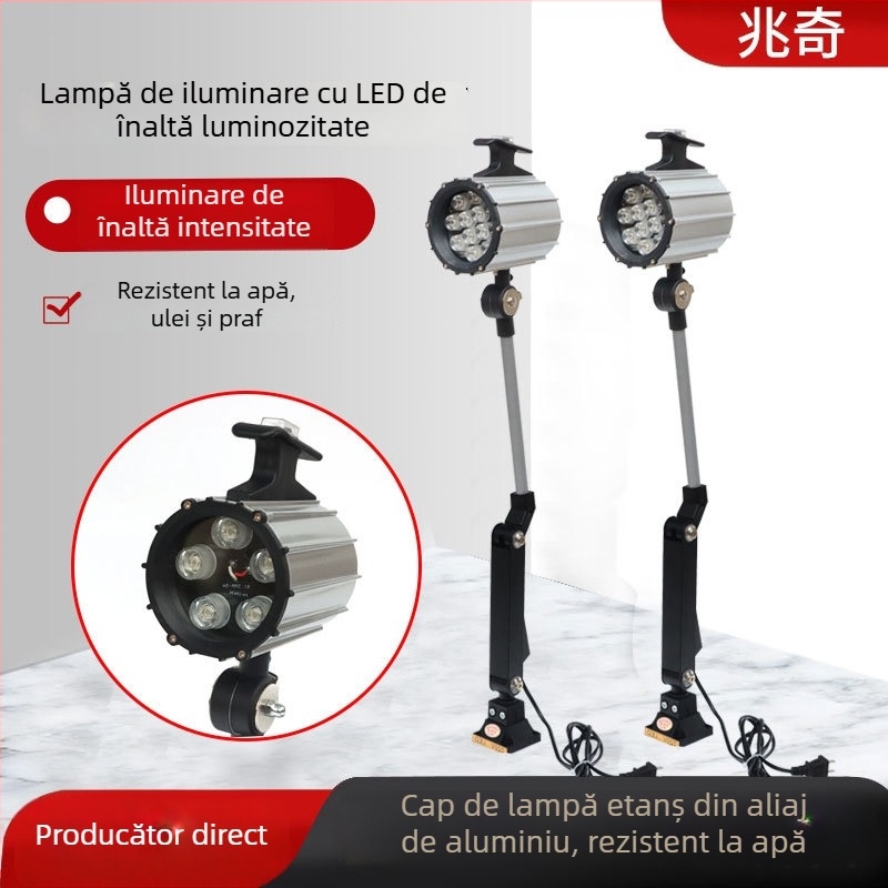 Lumină de lucru pentru mașini-unelte: iluminare pentru întreținerea strungului, suport metalic, impermeabil, model 50F