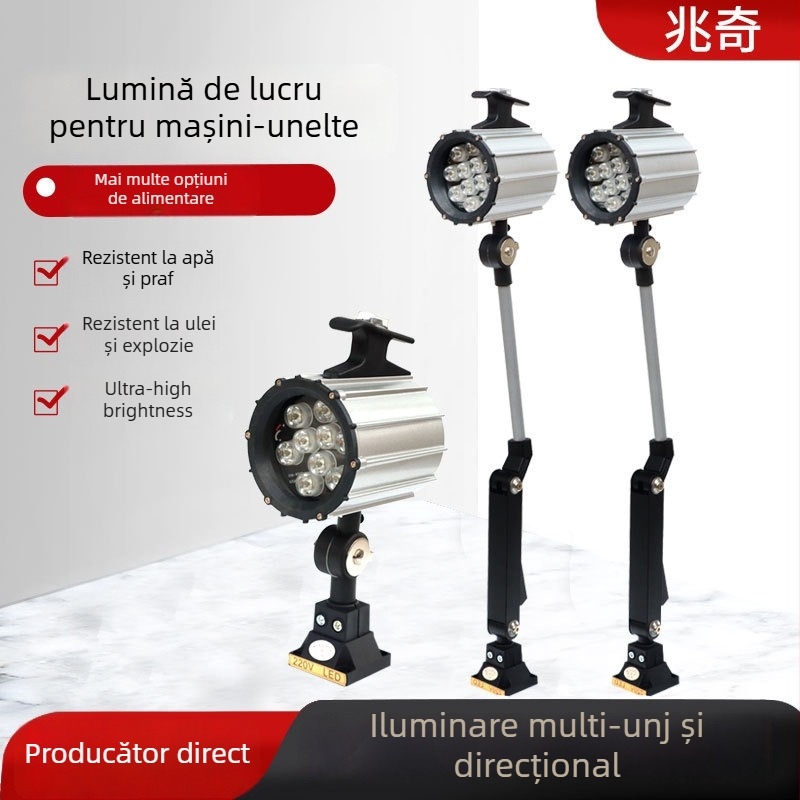Lumină de lucru pentru mașini-unelte: iluminare pentru întreținerea strungului, suport metalic, impermeabil, model 50F