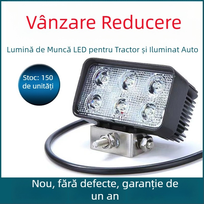 Lumină de lucru LED – 18W, 9-60V, CRI ≥80, 6500K, Model universal
