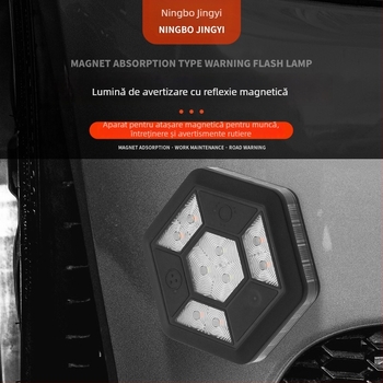 Lumină de avertizare LED magnetică pentru mașină, fixare magnetică, flash rotativ, model S304, 3W, 3.6V, 30 lm