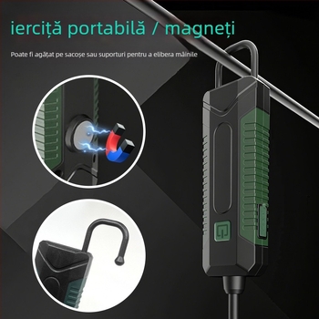 Lumină de lucru de urgență, pliabilă, 360° pentru exterior – COB/White Laser LED, 10W, 2000mAh, reîncărcabilă prin USB, 350+ lumeni, rotire 360°