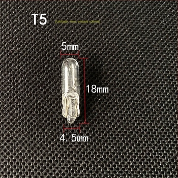Lampă de instrumente auto T5 – 12V, utilizare generală, bec insert pentru panoul de bord, frână și semnalizare