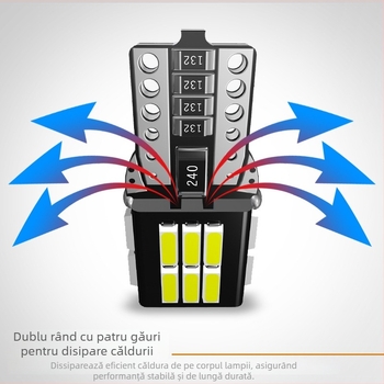 Lumină LED T10 pentru mașină cu 4014 SMD, 12V DC, 2.4W, Canbus, Iluminare pentru lățime/citire/număr de înmatriculare