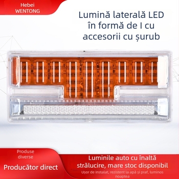 Lumina laterală LED în formă de I pentru camioane și vehicule industriale, 24V, caroserie din plastic, cu șuruburi, model 233262