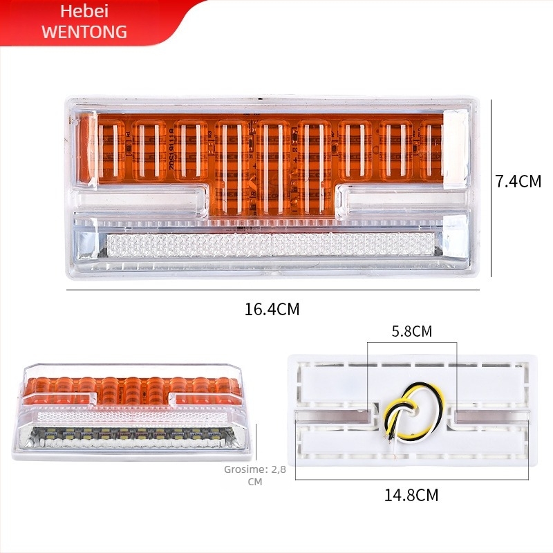 Lumina laterală LED în formă de I pentru camioane și vehicule industriale, 24V, caroserie din plastic, cu șuruburi, model 233262