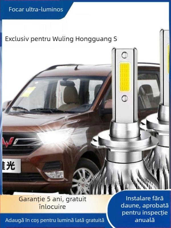 Bec LED far pentru Wuling Hongguang S – 12V, 90–100W, 5000–6000K, fascicul înalt și jos, ultra-puternic