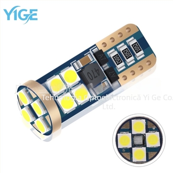 Lampa LED T10 3030 12SMD pentru lățime și citire cu decodare CANBUS fără trepte, 12–24V, 5W, 50.000 ore