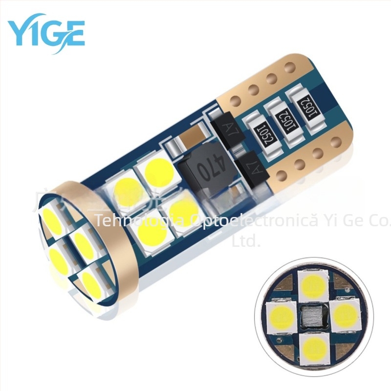 Lampa LED T10 3030 12SMD pentru lățime și citire cu decodare CANBUS fără trepte, 12–24V, 5W, 50.000 ore