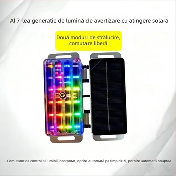 Lampa LED de spate pentru mașină cu energie solară, carcasă ABS, faruri solare pliante, compatibil universal
