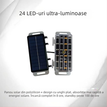 Lampa LED de spate pentru mașină cu energie solară, carcasă ABS, faruri solare pliante, compatibil universal