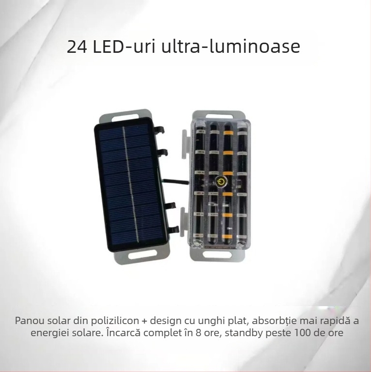 Lampa LED de spate pentru mașină cu energie solară, carcasă ABS, faruri solare pliante, compatibil universal