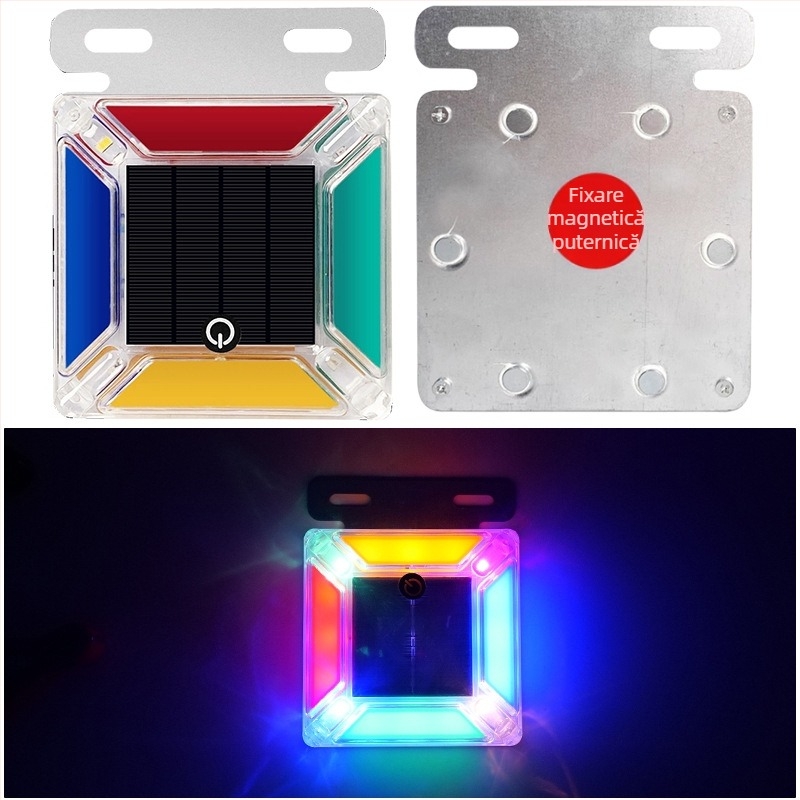 Lumină strob solară pentru camion cu LED, 5–10W, fără cablu, carcasă din PC plastic + ramă din oțel, compatibilă cu mașini, camioane, vehicule electrice