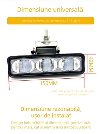 Lumină de avertizare a lățimii stivatorului, conturul zonei de mers înapoi și lumina roșie de delimitare