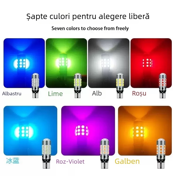 Lumină de poziție LED T10 3030 pentru autoturism, iluminare puternică, 12-24V, lampă pentru număr cu 27 SMD