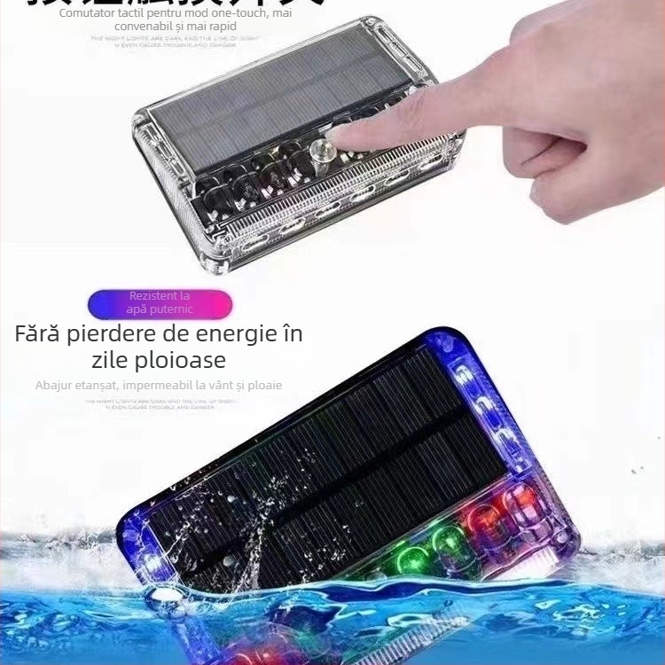 Lumină laterală solară pentru camion – LED avertizare pentru semiremorcă, fără cablu, montaj magnetic, impermeabilă