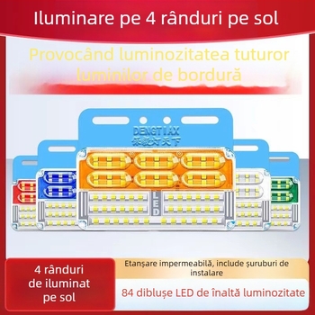 Lumini LED pentru camion 24V, montate pe podea, impermeabile, lumini laterale, lumini pentru anvelope și mers înapoi, 6000K, 5000lm