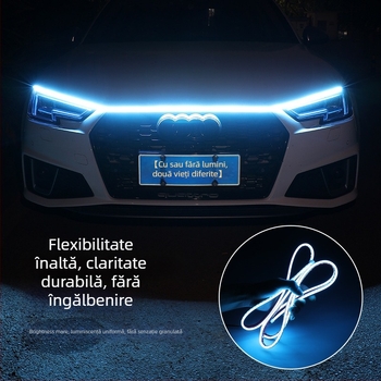 Lumină de zi pentru mașină – capac de capot cu bandă ghidaj luminoasă, silicon, 12V, 1A, 0.2W, model 2835