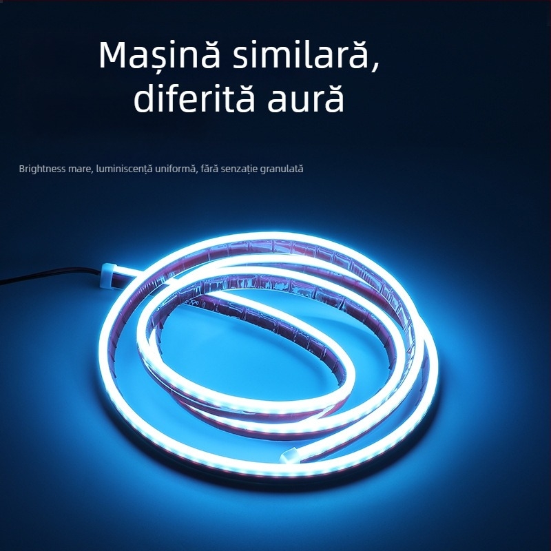 Lumină de zi pentru mașină – capac de capot cu bandă ghidaj luminoasă, silicon, 12V, 1A, 0.2W, model 2835