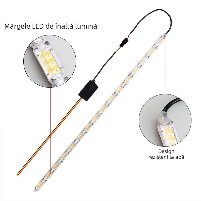 Lumină de zi LED pentru camion 24V cu LED cristal în formă de lacrimă, 3014, 0.3A, 0.85W, IP15