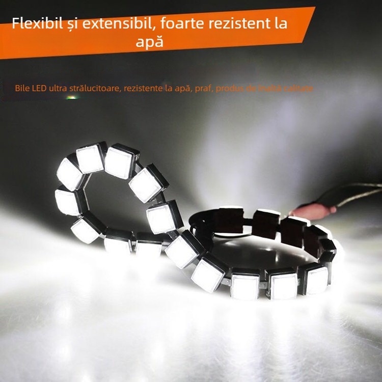 LED DRL în formă de șarpe — flexibil, model Greedy Snake, 12V, 3W, 0.2A, compatibil universal