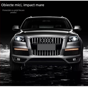 Lampă LED DRL exterioară în formă de lacrimă pentru mașină, gradient bi-color, semnal de viraj, lampă decorativă, alb spre galben